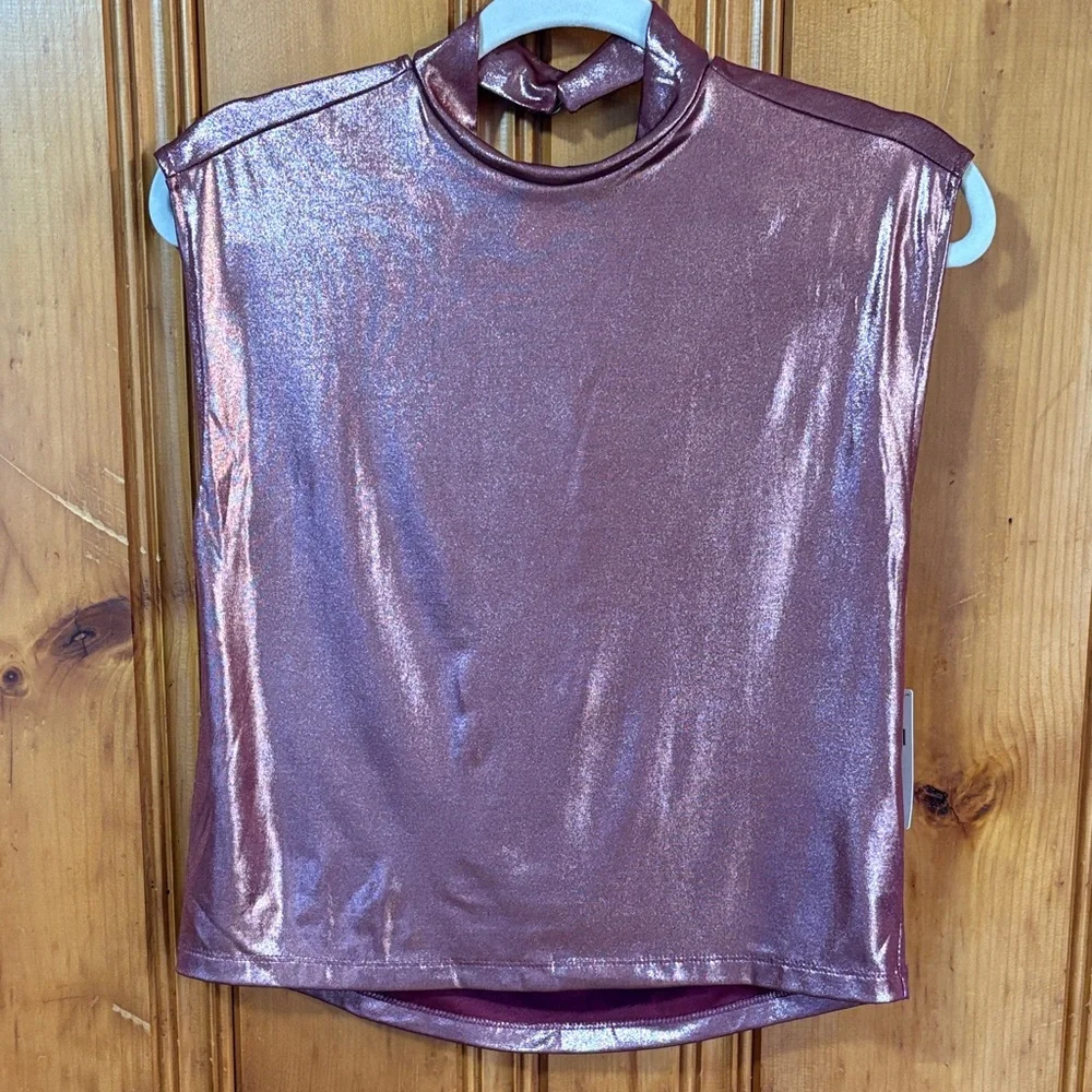 By Anthropologie Cowl-Neck Liquid Shine Top - Size XS - Picture 6 of 12